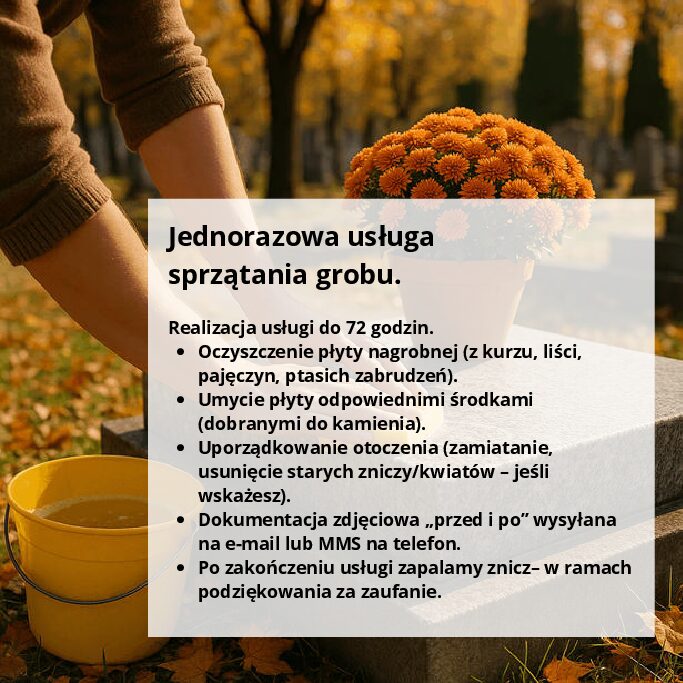 sprzątanie grobów mementolux 1 Jednorazowa usługa sprzątania grobu